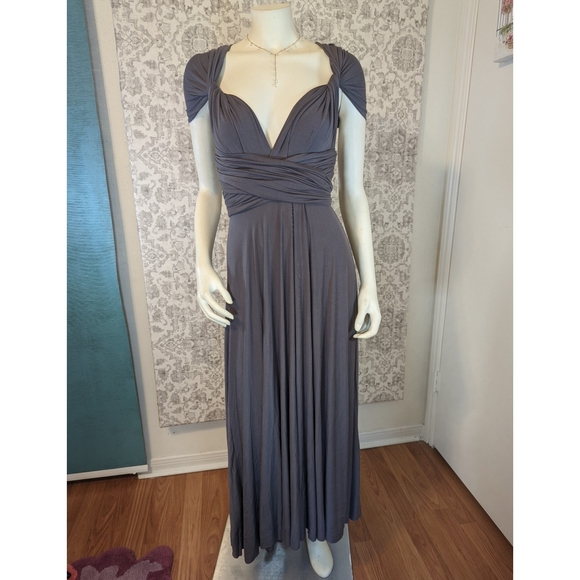 Lulus Multiway Tricks of the Trade Dark Grey Convertible Maxi Dress XS - Picture 5 of 14